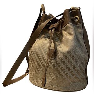 Authentic Vintage Gucci Diamante Canvas Bucket Bag